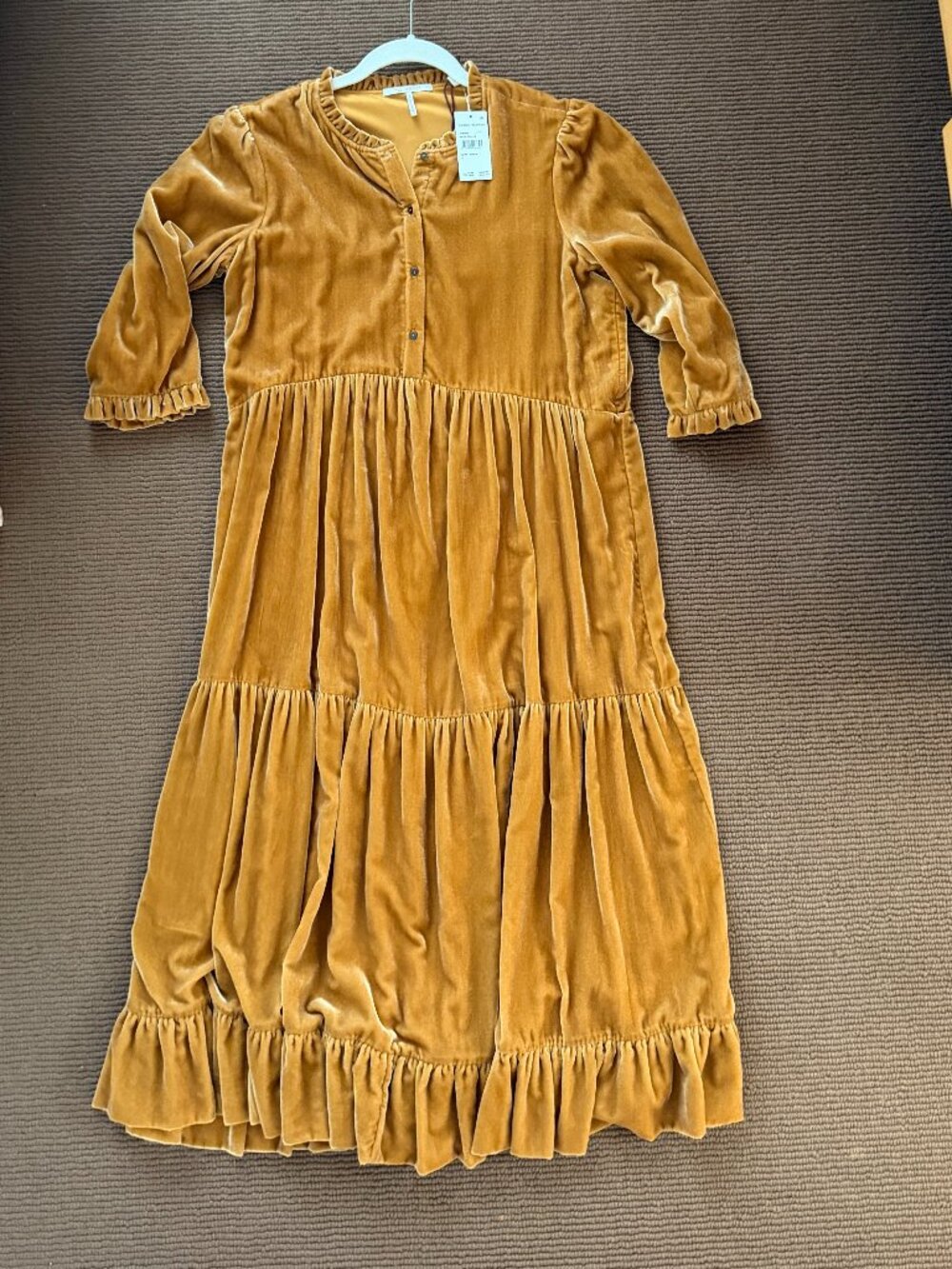 NWT Scotch &Soda Crushed Velvet Gold Dress Size M